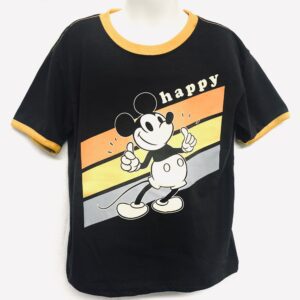 A mickey mouse happy graphic shirt