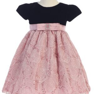 Black and pink frock with a glitter belt