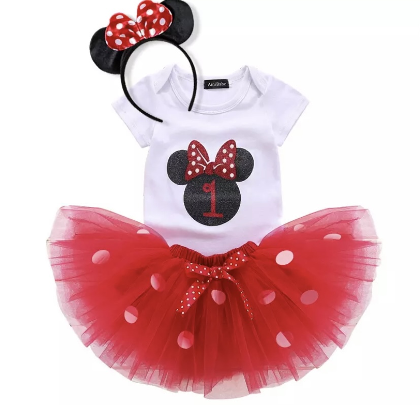 A minnie mouse shirt and tulle skirt