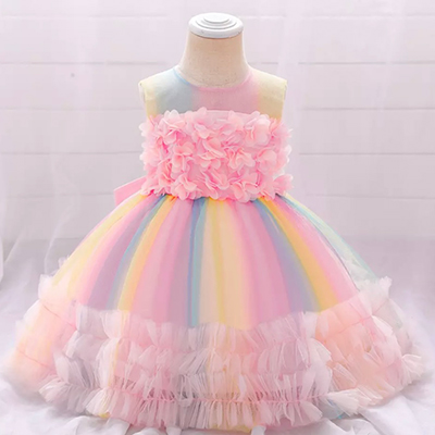 A beautiful rainbow with her dress