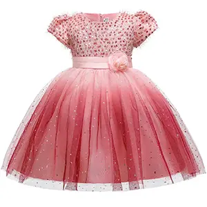 Peach Pink Two tone Girl Sequin Dress