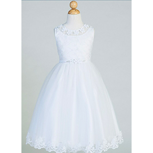 Beautiful white sleeveless dress for children