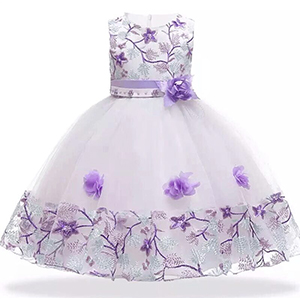 Girls Lavender Flower Girl Dress