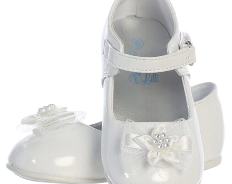 White patent baby girl Mary Jane shoes